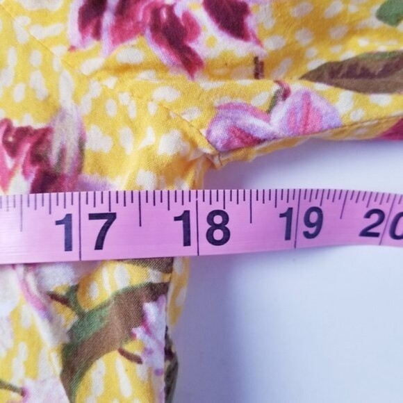 Suzanne Betro Yellow Floral Print Boho Top Size‎ Medium - Picture 8 of 10